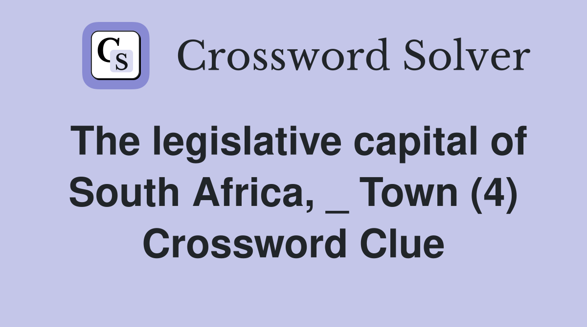 legislative capital of south africa codycross